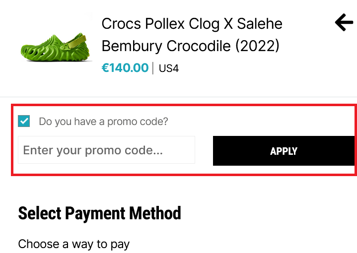 How to successfully add a KLEKT promo code at your order