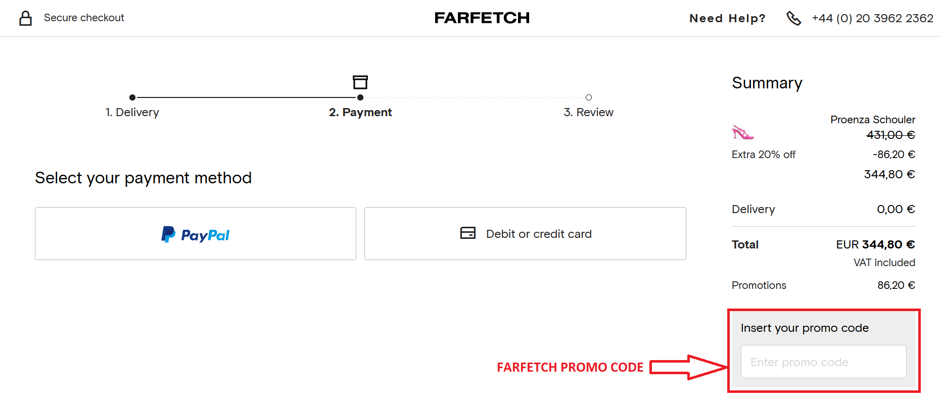 How to add a Farfetch Promo Code