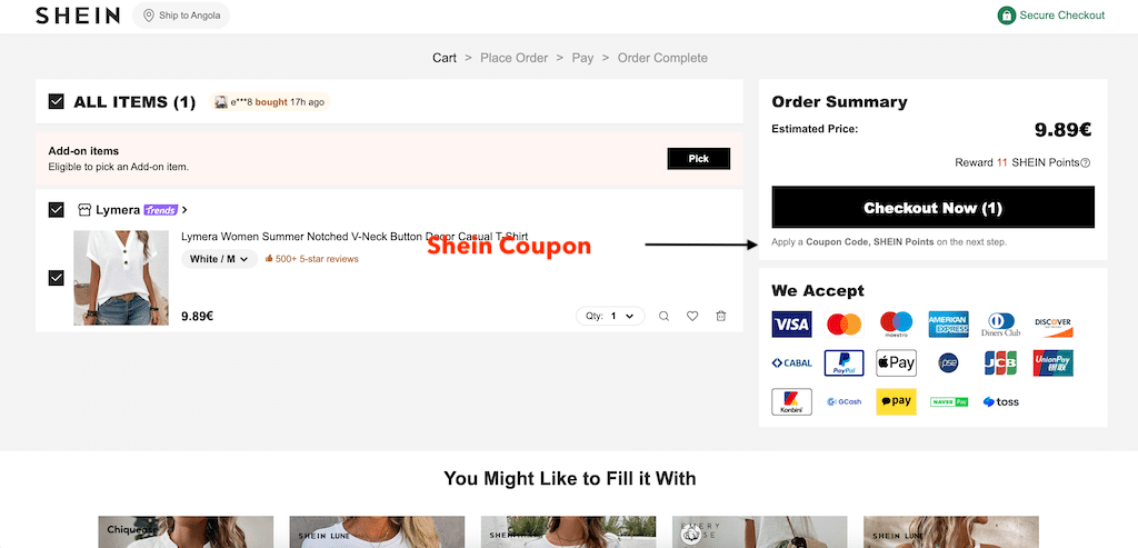 Kā lietot SHEIN kupona kodu (soli pa solim)