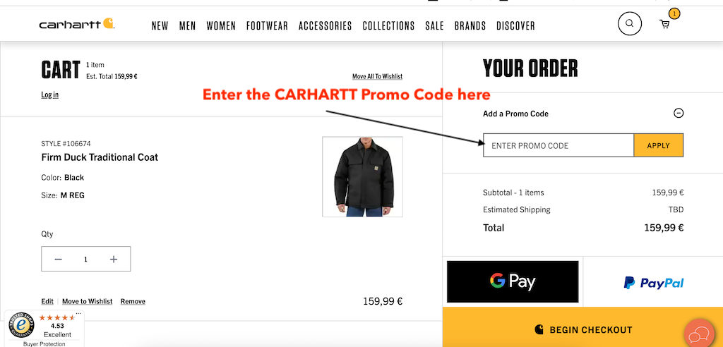 Cómo usar un código promocional de Carhartt