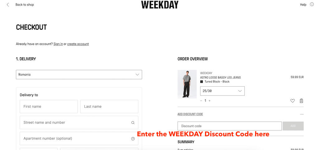 Kako uporabiti kodo kupona WEEKDAY.com