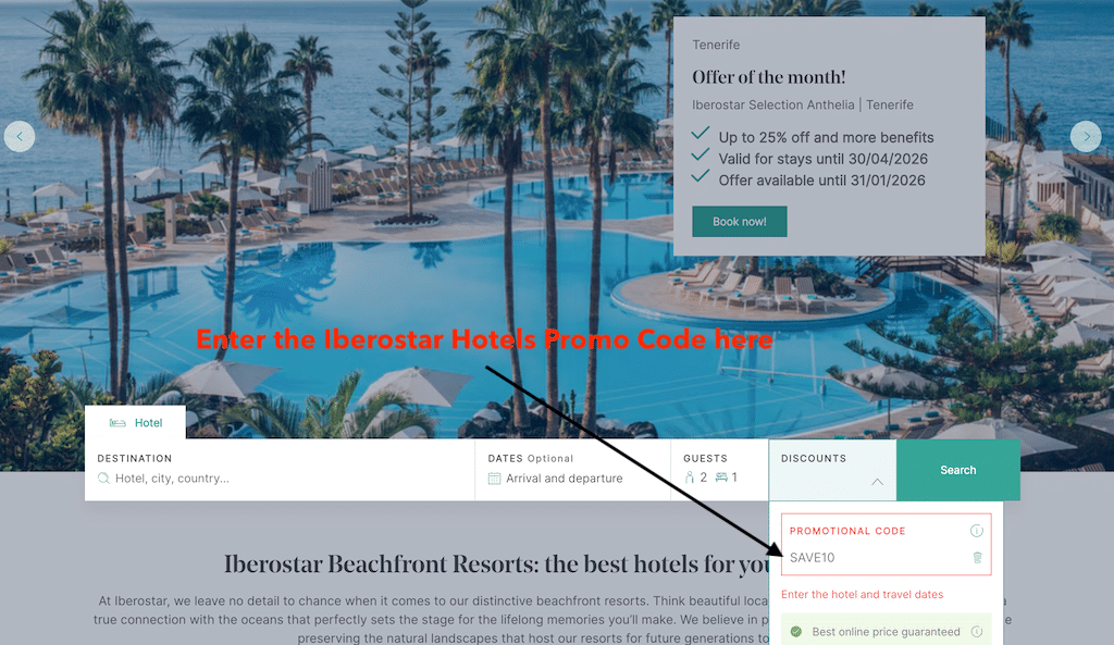 Iberostar promóciós kód hozzáadása (lépésről lépésre)