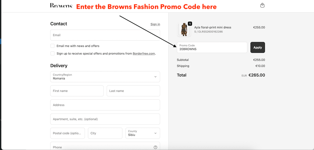 How To Add a Browns Fashion Coupon Code