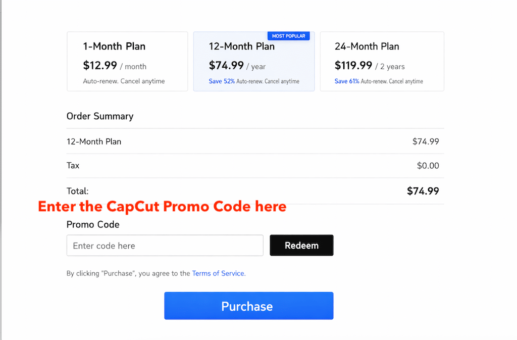 So lösen Sie einen CapCut Gutscheincode ein (Schritt für Schritt)