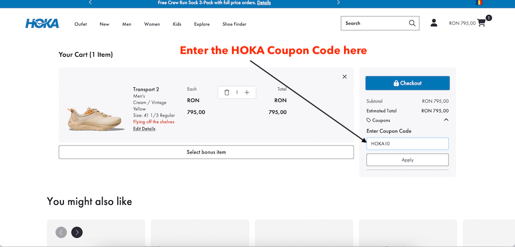 How to Add a HOKA Coupon Code