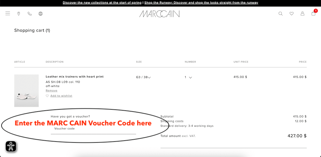 Hur man lägger till en Marc Cain kupongkod