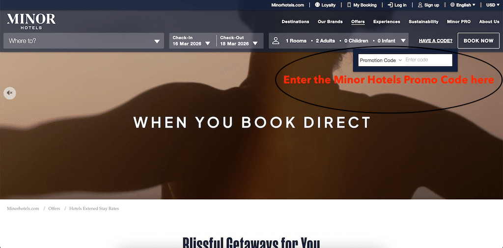 Comment ajouter un code promo Minor Hotels