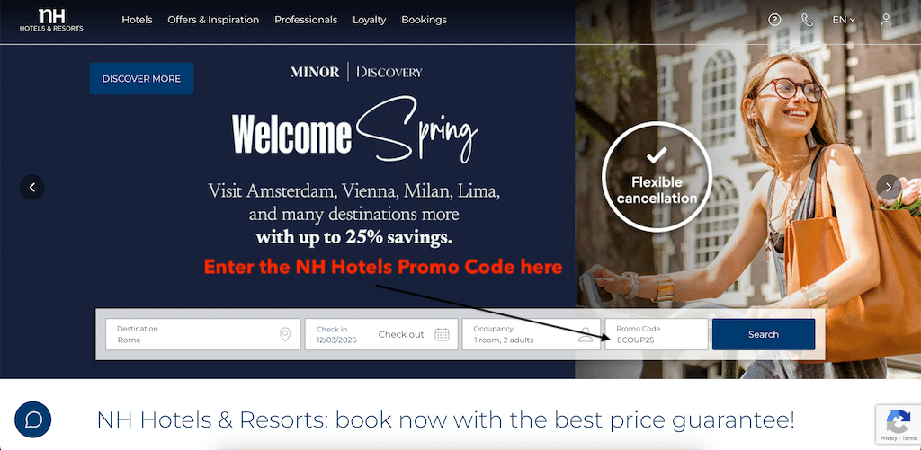 Kako dodati promotivni kod za NH hotele