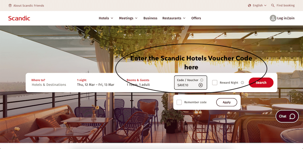 So fügen Sie einen Scandic Hotels Gutscheincode hinzu