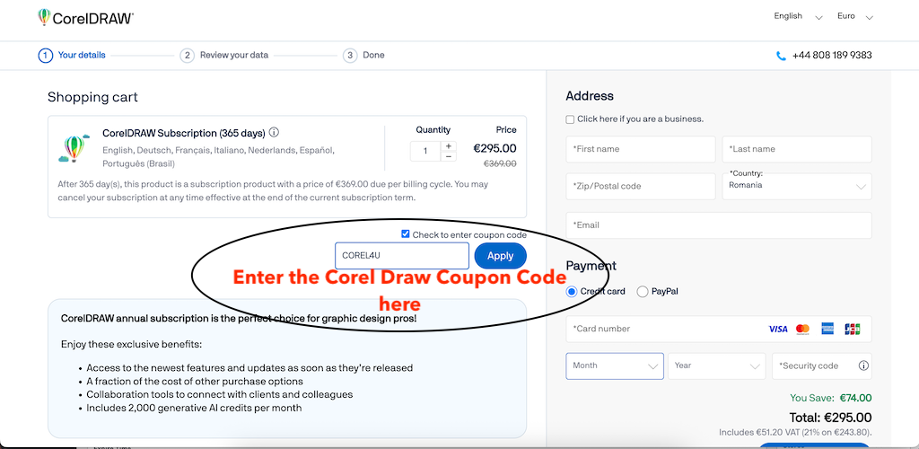 How To Add a CorelDRAW Coupon Code