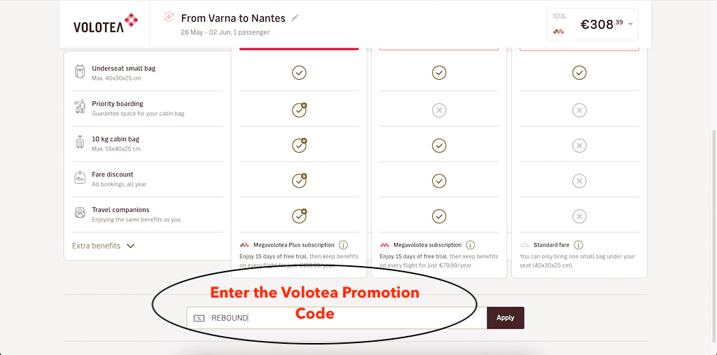 How To Add a Volotea Promotion Code