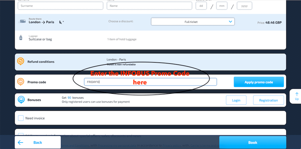 How To Use an INFOBUS Promo Code