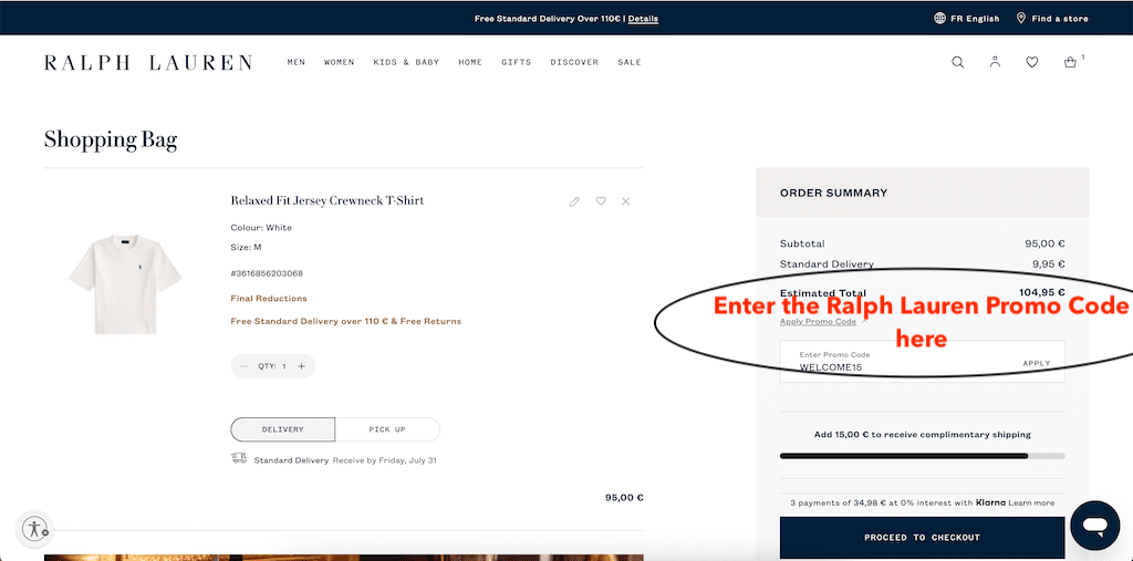 How To Add a Ralph Lauren Coupon Code